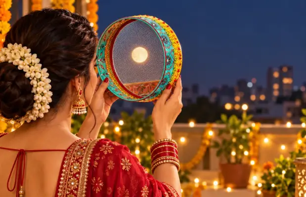 Karwa Chauth 2026: करवा चौथ पर छलनी से क्यों देखा जाता है चांद? जानें पौराणिक कथा